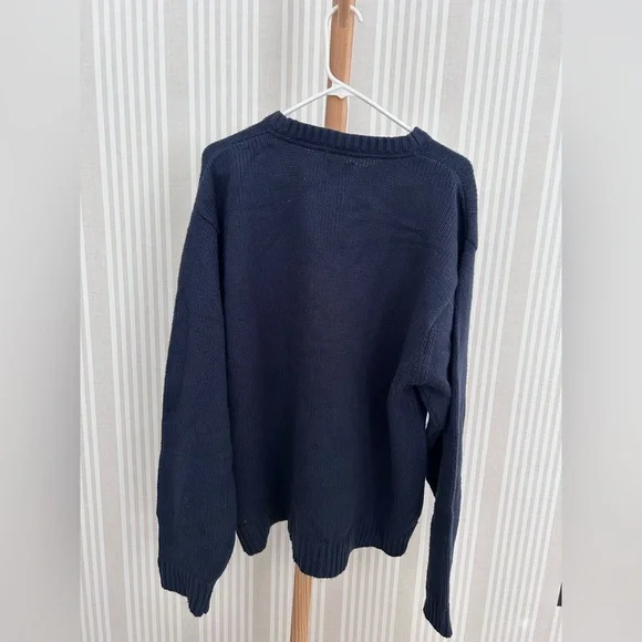 Vintage US Polo Assn Mens XL Navy USA Flag Logo Wool Blend Crewneck Sweater - Picture 4 of 5